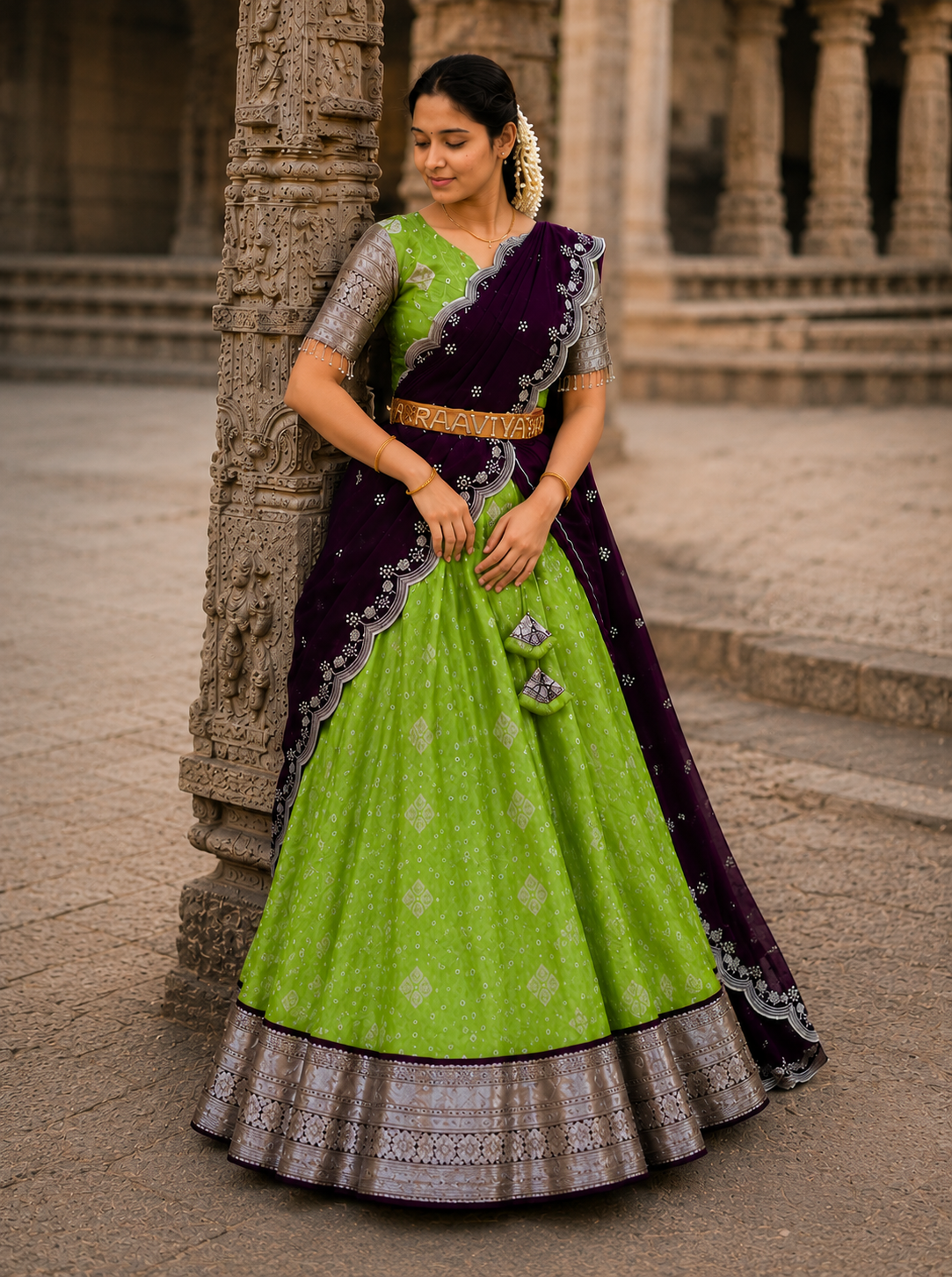 Designer Semi Silk Half Saree with Traditional Look