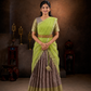 Elegant Self Design Half Saree with Zari Border