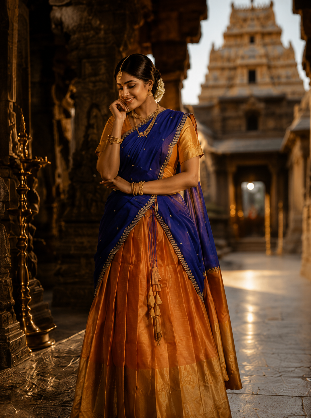 Traditional Festive Celebration Wear Half Saree