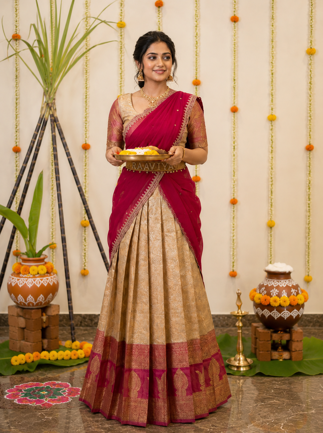 Heritage Gold Half Saree for Festive & Wedding Wear