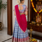 Royal Sky Blue & Pink Premium Traditional Half Saree