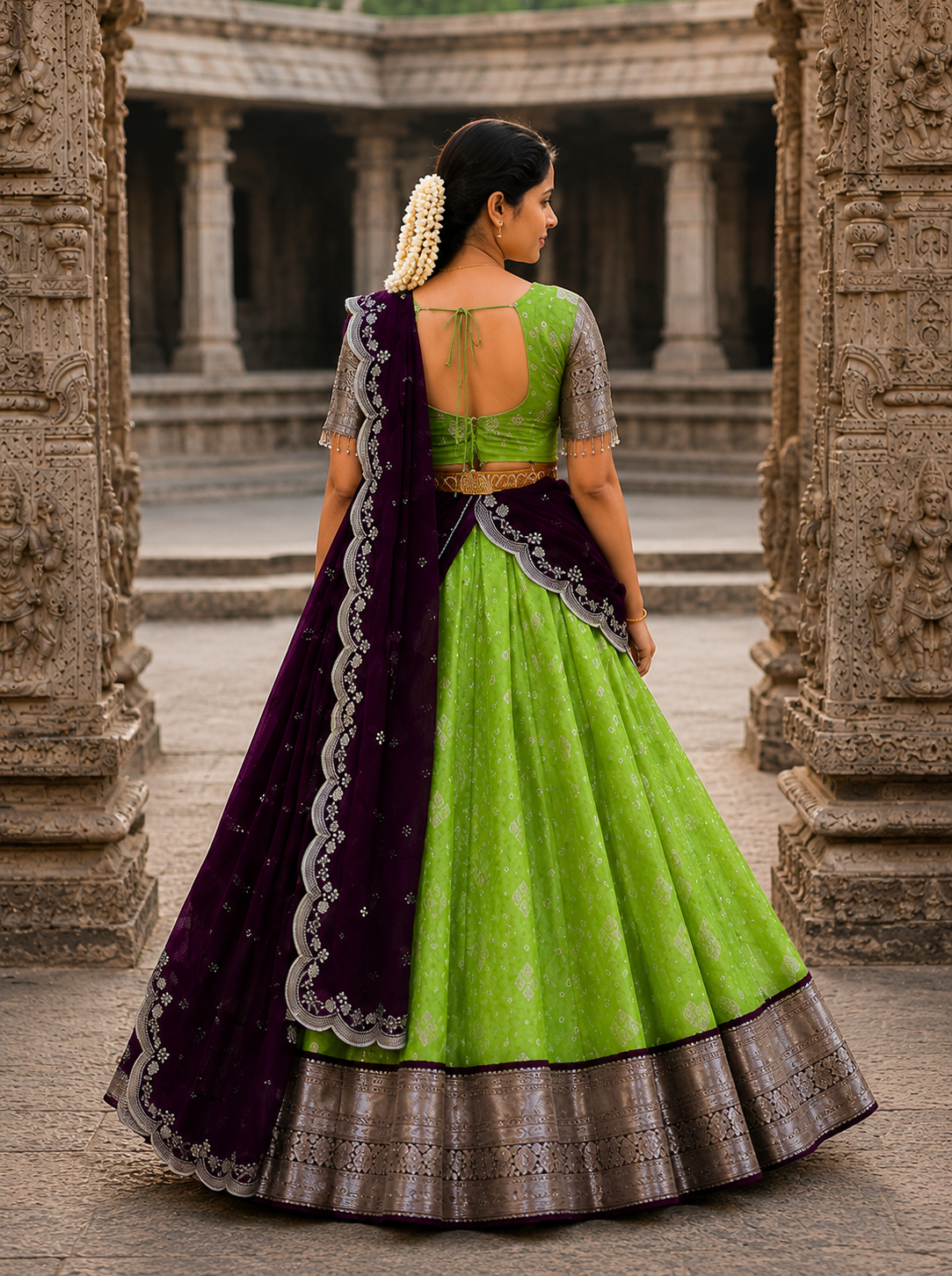 Designer Semi Silk Half Saree with Traditional Look