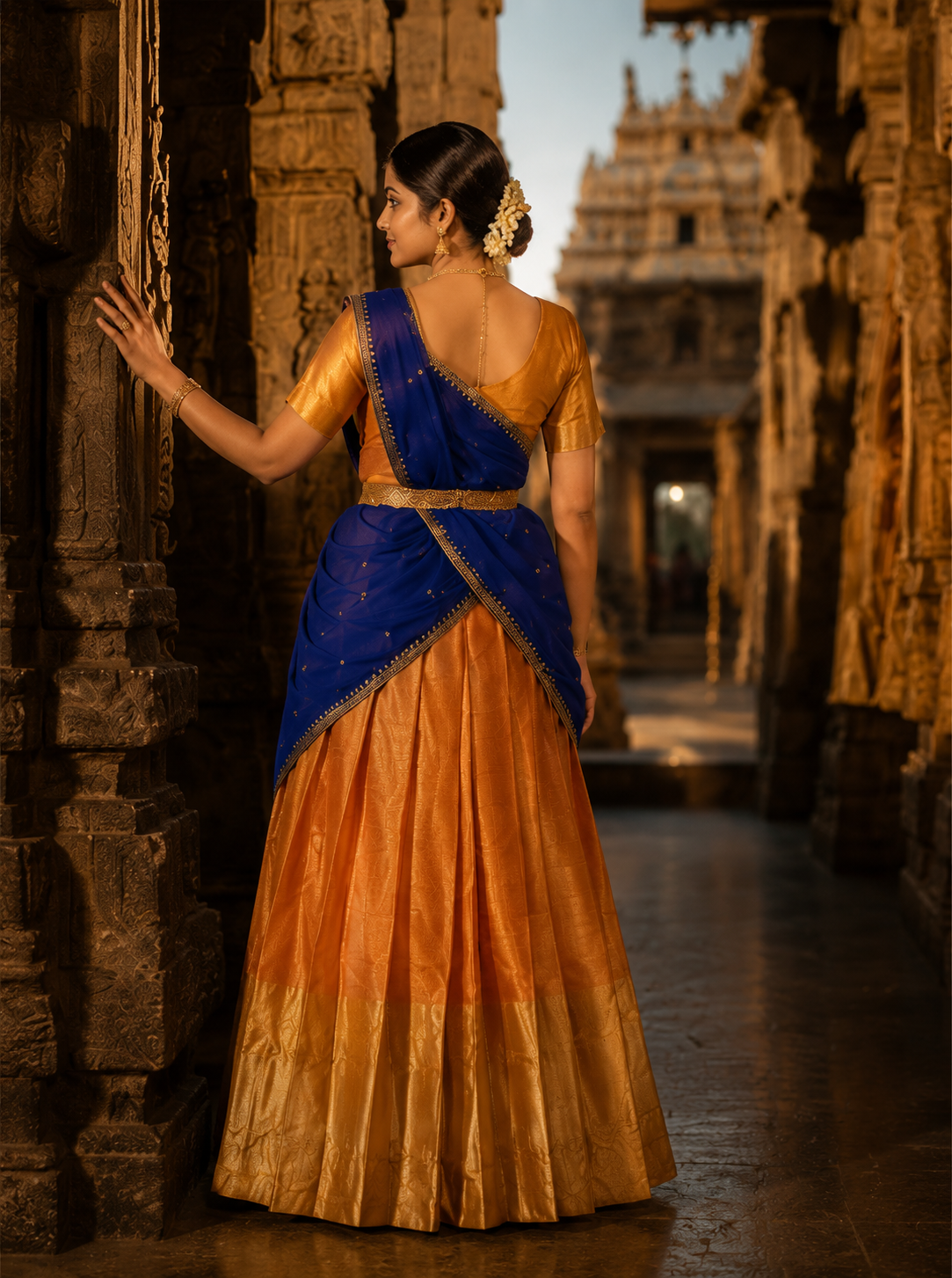 Traditional Festive Celebration Wear Half Saree