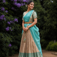 Gold & Cream Traditional Half Saree with Rich Ethnic Charm