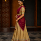 Elegant Beige & Orange Traditional Half Saree