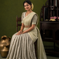 Elegant Ivory & Silver Occasion Wear Traditional Half Saree