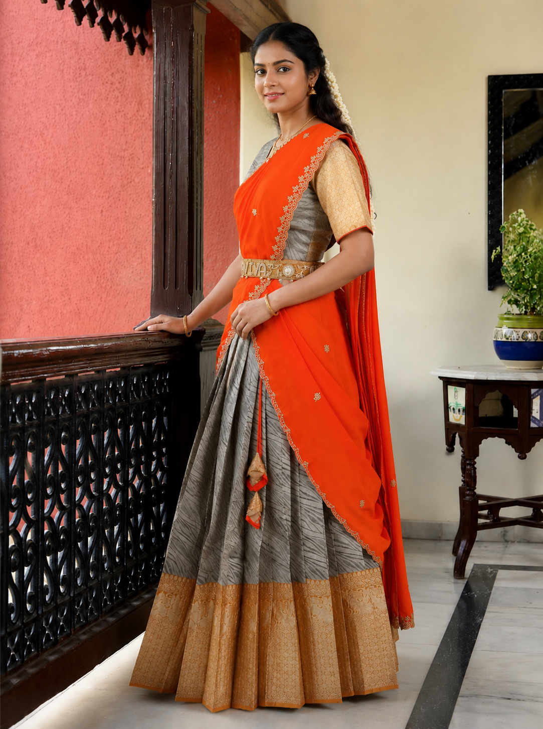 Stylish Ethnic Half Saree for Festive Occasions