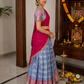 Royal Sky Blue & Pink Premium Traditional Half Saree