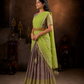 Elegant Self Design Half Saree with Zari Border